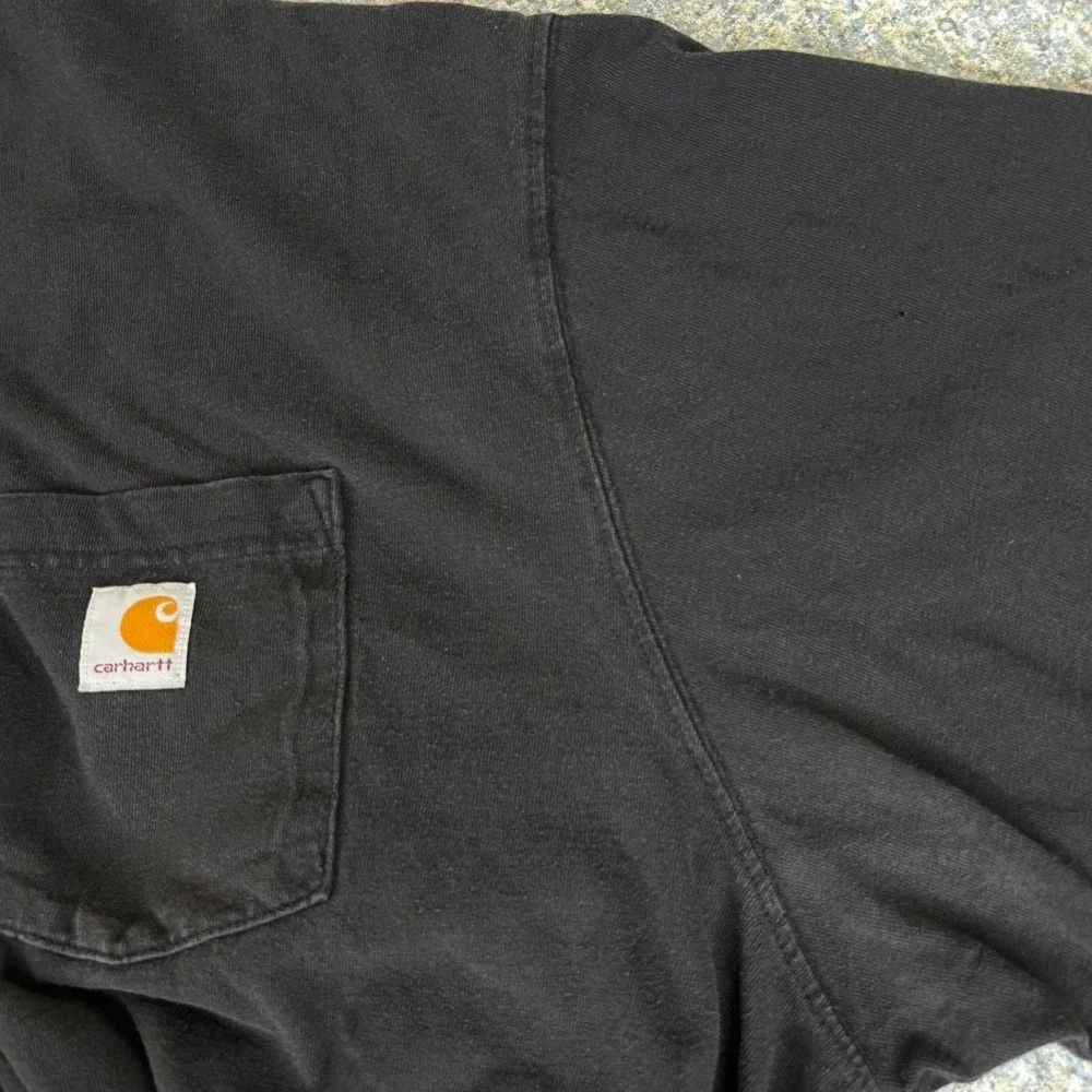 Carhartt Pocket T-Shirt K87 Mens 3XL Black Cotton Loose Fit Workwear Tee Pinhole